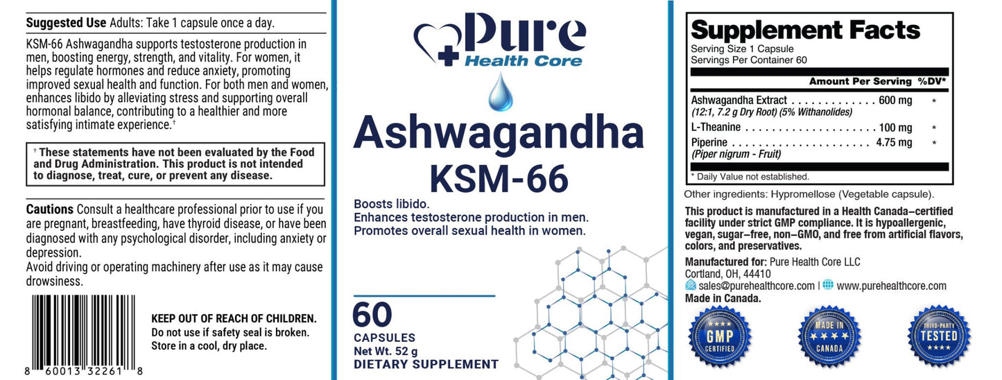Ashwagandha KSM - 66 - Pure Health Core