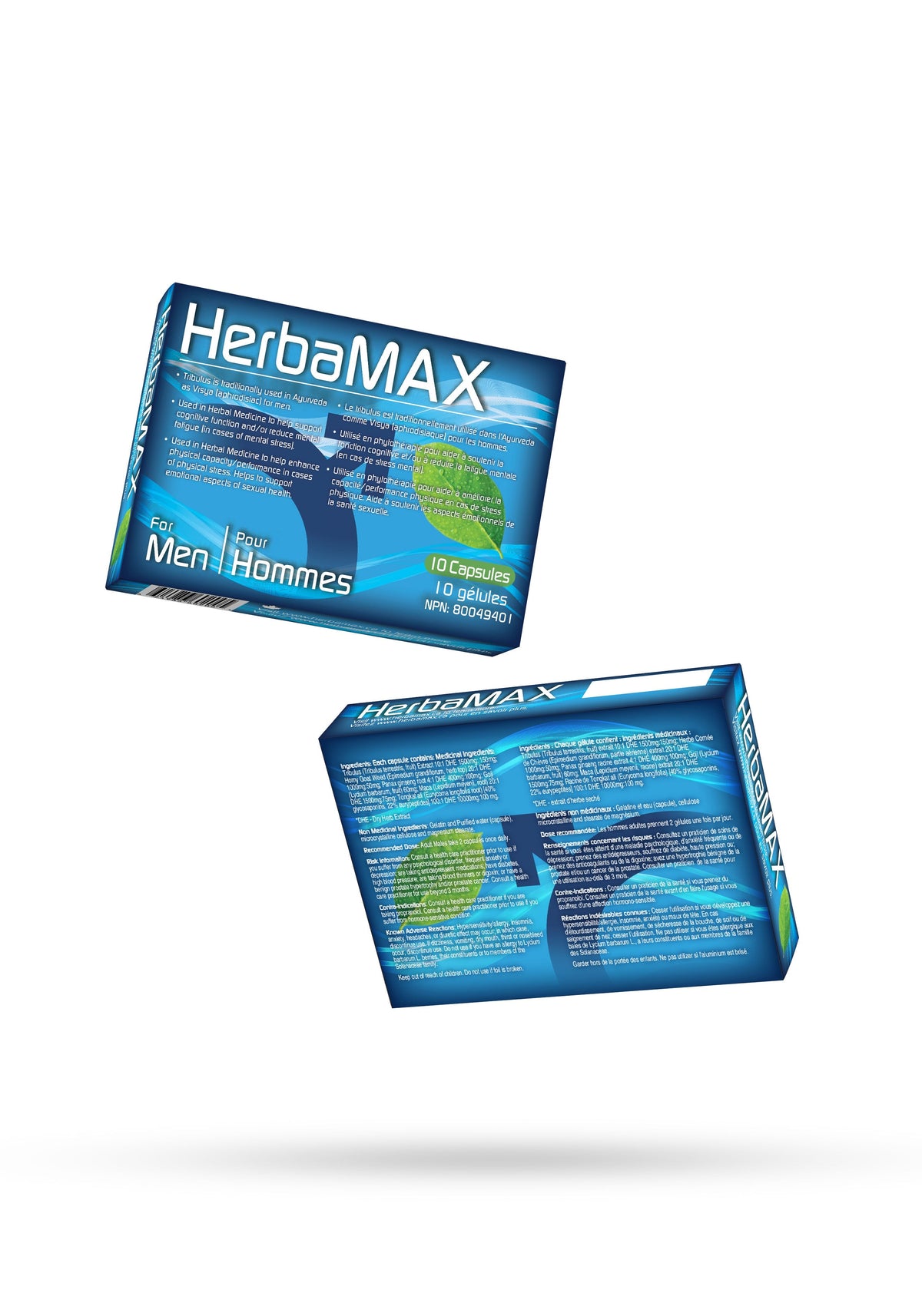 A box of HerbaMAX for Men, a premium all-natural supplement formulated to support male sexual health and overall well-being.